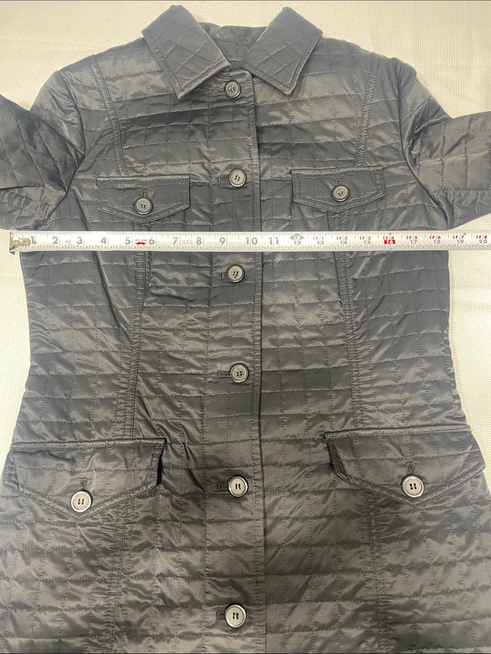Express black quilted trench coat 
Size 8. Y2K Lightweight. Preowned. - Picture 9 of 12